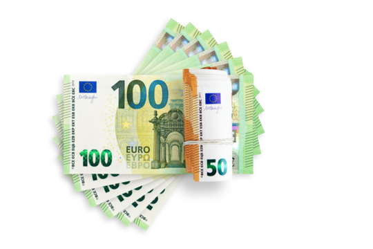 Currency of European Union. EUR is the official currency of the European Union. PNG file with transparent background