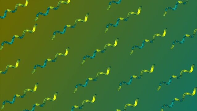 yellow and light blue color changing squiggly line pattern background