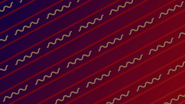 red and blue color parallel squiggly line pattern background