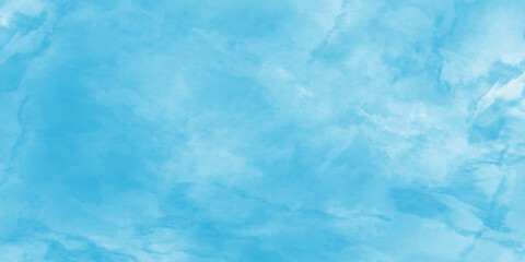 Abstract hand painted cloudy sky blue watercolor background, Abstract shinny winter seasonal natural cloudy blue sky background, Bright blue cloudy sky vector illustration.