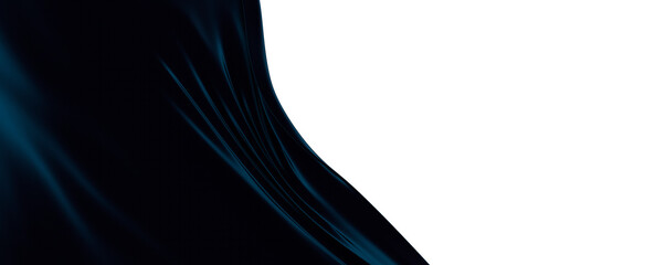 Naklejka premium fabric abstract blue wave background, night simple and elegant 3d render wallpaper