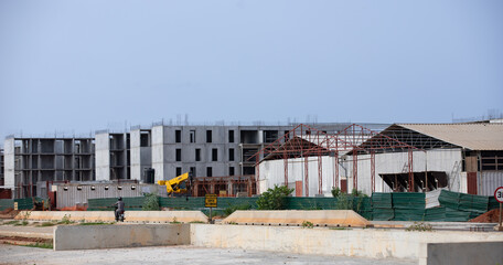 Construction of several new buildings for social housing in Africa, magnificent construction in the...