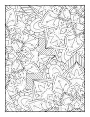 Fototapeta na wymiar Floral Mandala Coloring Pages, Coloring Page For Adults,