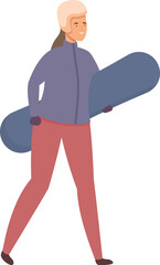 Snowboarding extreme icon cartoon vector. Trainer activity. Child school