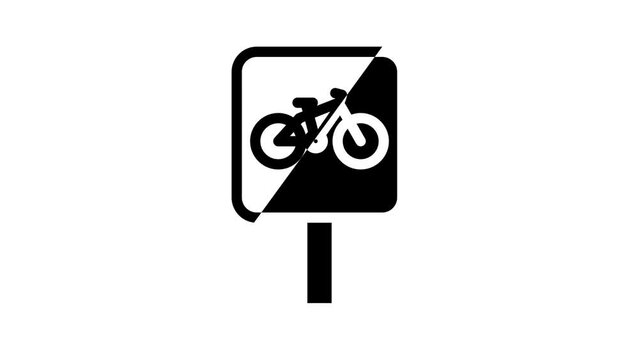route for bicyclist line icon animation