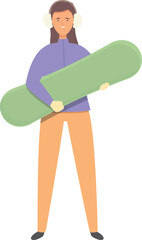Girl snowboarding icon cartoon vector. Sport extreme. Snow child