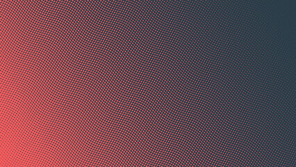 Pop Art Dots Wavy Halftone Gradient Vector Textured Red Dark Blue Abstract Background. Dot Work Structure Subtle Texture Design Element. Half Tone Contrast Graphic Minimalistic Art Wallpaper