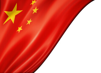 Chinese flag isolated on white banner