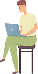 Fototapeta na wymiar Smart work icon cartoon vector. Online education. Social business