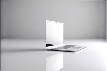 Fototapeta premium laptop in abstract minimal setup Generative AI 
