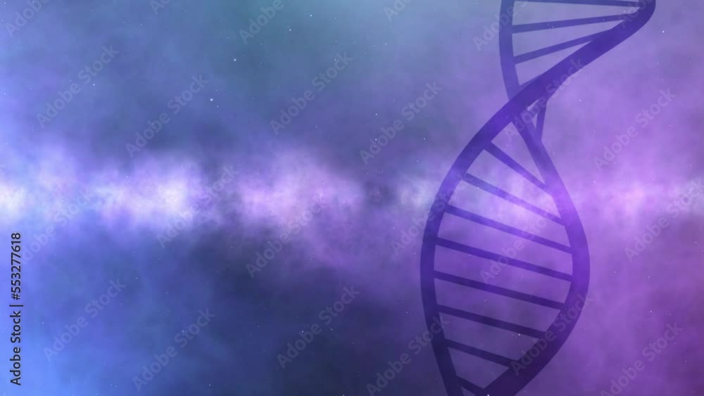 Aufkleber dna double helix structure rotation on abstract digital copy space animation. three-dimensional chai