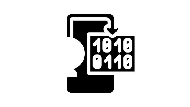 converting digital money into paper glyph icon animation