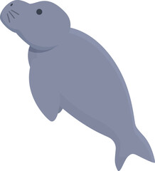 Dugong manatee icon cartoon vector. Ocean animal. Cute mammal