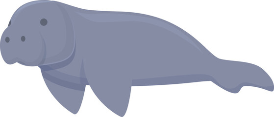 Ocean dugong icon cartoon vector. Sea manatee. Zoo animal