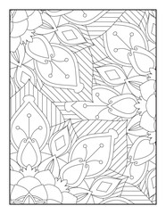 Fototapeta na wymiar Floral Mandala Coloring Page, Flower Mandala Coloring Page for Adults, mandala flower coloring pages.