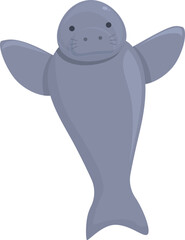 Seacow icon cartoon vector. Sea dugong. Wild marine