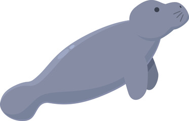 Wild mammal icon cartoon vector. Sea dugong. Cute animal