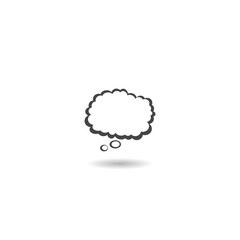 Thought clouds icon with shadow