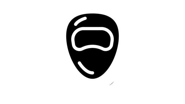 diving helmet glyph icon animation