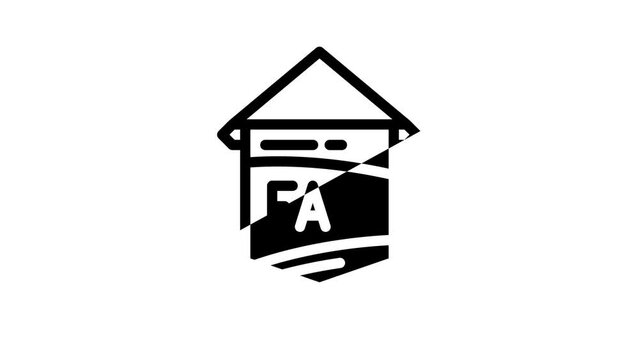 pennant fan line icon animation