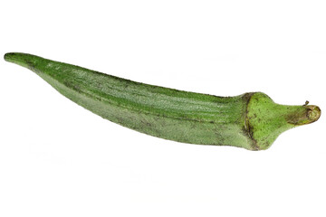 okra fruit isolated on white background