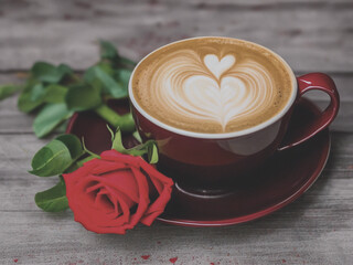 cup of coffee with rose
