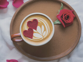 cup of coffee with rose