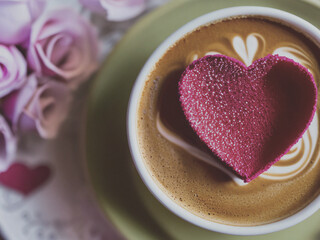 cup of coffee with heart
