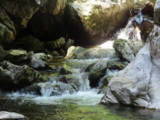 waterfall in the mountains