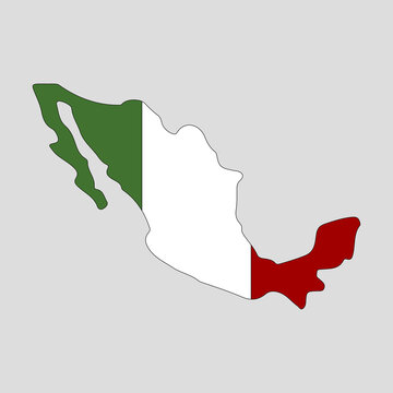 Outline map of the country of Mexico. Vector illustration