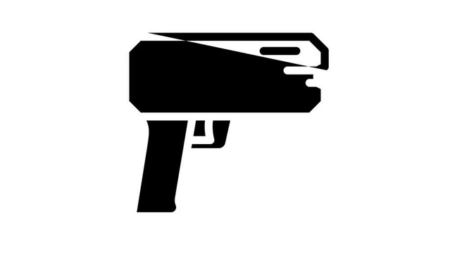 money gun line icon animation