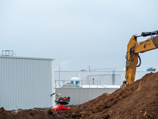Erdaushub auf Baustelle