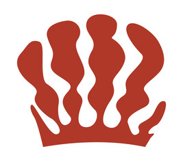 The silhouette of an algae or coral