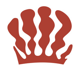 The silhouette of an algae or coral