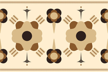 Ethnic fabric pattern geometric style. Sarong Aztec Ethnic oriental pattern traditional cream background. Abstract,vector,illustration. use for texture,clothing,wrapping,decoration,carpet.