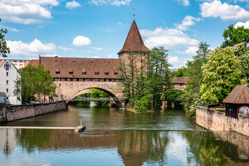 Fototapeta premium View of the historical center of Nuremberg. Middle Franconia, Bavaria, Germany