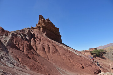 Fototapeta premium La grande traversée de l’Atlas au Maroc, 18 jours de marche. Randonnée à travers les villages de Tighza, de Telouet et de Tinzazmine 