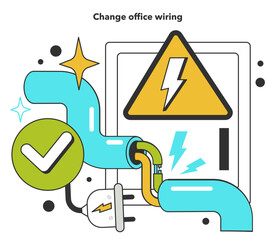 Change office wiring for energy efficiency at work. How to low office