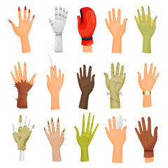 Hands and Paws of Monsters and Fantastic Creatures Big Vector Set