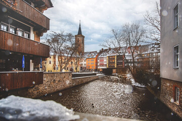 Krämerbrücke Erfurt im Winter
