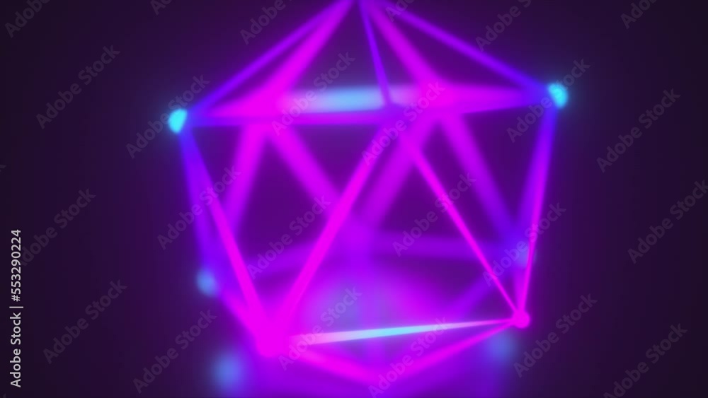 Poster neon molecular atom. computer generated 3d render