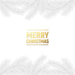 christmas background with white fir branches Vector