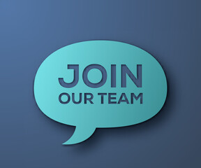 joint our team text speech bubble banner company business employment job concept illustration news talk chat