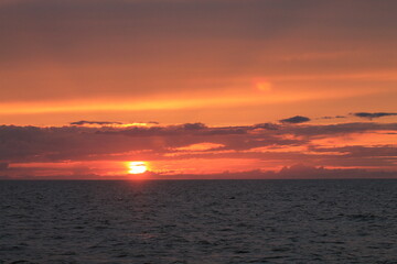 Sunset Baltic sea in Europe.