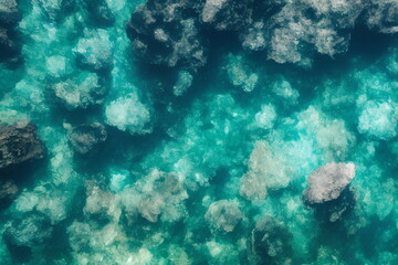 Naklejka na ściany i meble Abstract background picture of blue ocean, generative ai