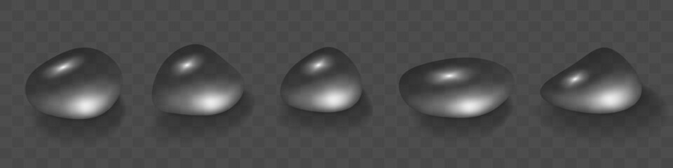 Water drops set. Water drops isolated on transparent background. Vector clipart.