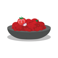 Sambal Indonesia Food. Design with cartoon.