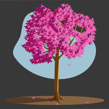 pink tree. spring tree. can be used as an element for postcards, advertisements, videos.