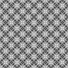 Black and white seamless pattern texture. Greyscale ornamental graphic design. Mosaic ornaments. Pattern template. Vector illustration. EPS10.
