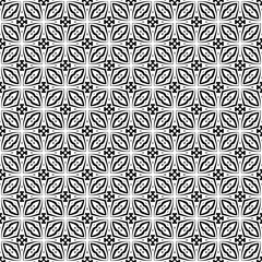Black and white seamless pattern texture. Greyscale ornamental graphic design. Mosaic ornaments. Pattern template. Vector illustration. EPS10.